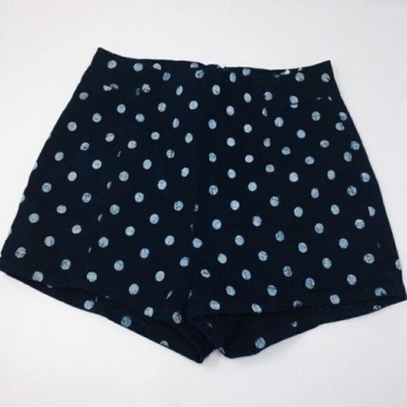 Kimchi Blue high waisted shorts blue polka dots size 4 BoxK - Picture 4 of 7